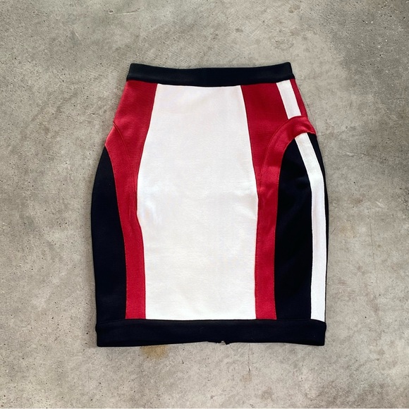 Mistress Rocks plugged bandage zip up bodycon mini skirt - Picture 2 of 4